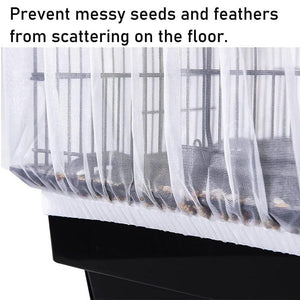 Shell Skirt Mesh Cover Pet Bird Cage Guard Nylon Net Seed Catcher