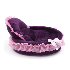 Soft Princess Pet Bed Elegant Lace Design for Cats & Small Dogs