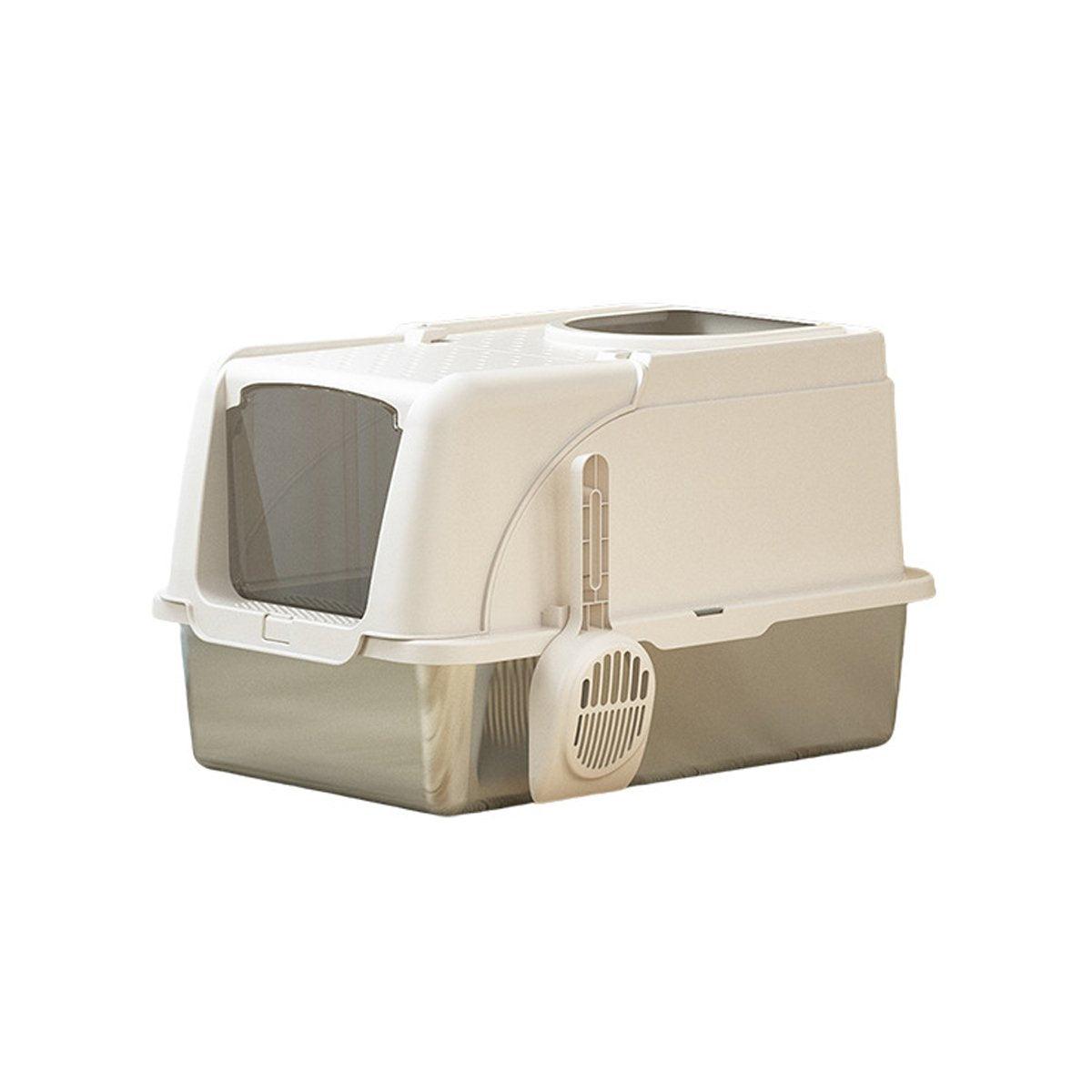 Durable Stainless Steel Litter Box with Flip Cover