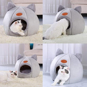 Cat Warm Cozy Pet Bed Indoor Cat Litter House for Cold Weather