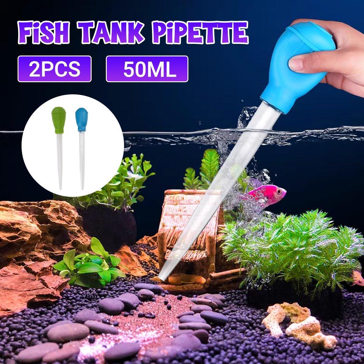 2PCS Efficient Aquarium Maintenance with Fish Tank Cleaning Pipettes