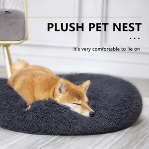 Cat Bed Pet Bed Dog Donut Nest Calming Deep Sleeping Soft Plush Kennel Washable