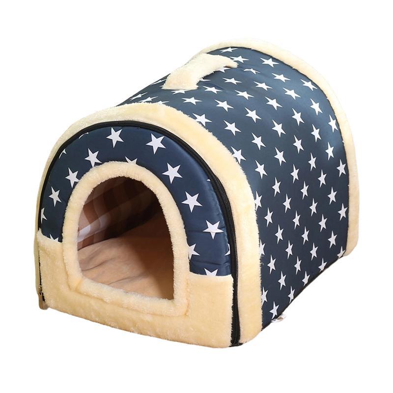 Pet Dog House Kennel Soft Igloo Beds Cave Cat Puppy Bed Doggy Warm Cushion Fold