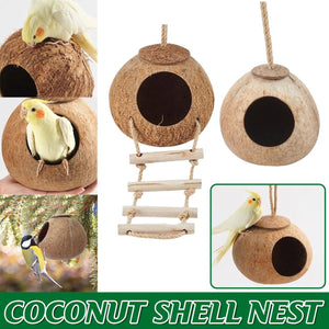 Natural Coconut Shell Bird Nest Safe & Cozy Bird House