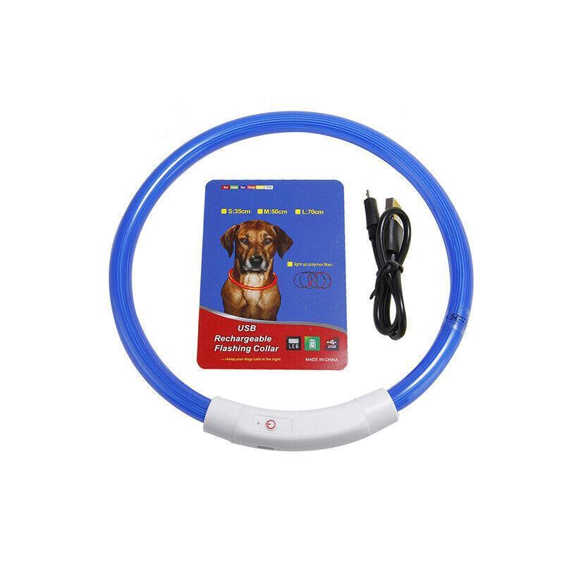 USB Rechargeable Light Up LED Dog Collar for Night Safety AU