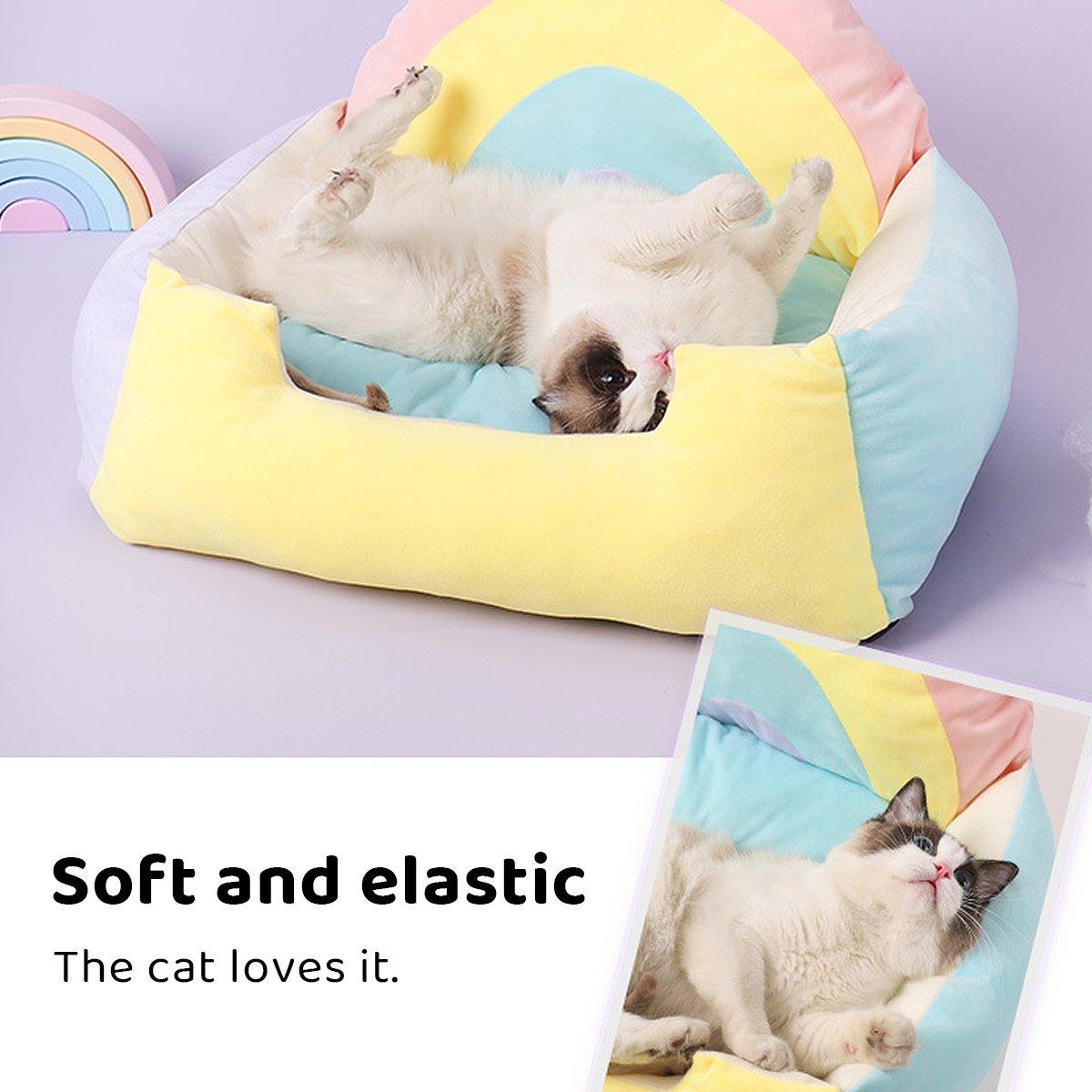 Rainbow Cat Sofa Semi-closed Four Seasons Cat Bed Mat Kennel Pet Supplies