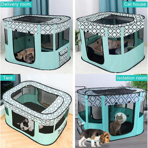 Foldable Cat Dog Kennel Pet Delivery Cage Portable Pet Fence Tent for Home