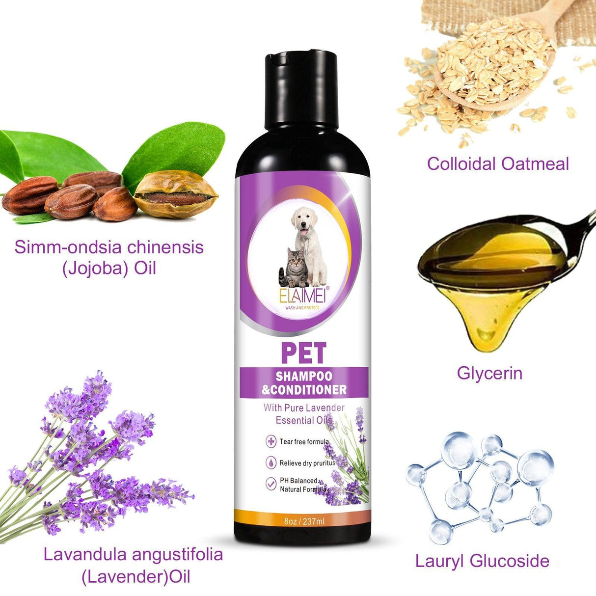 Lavender Bliss Pet Shampoo & Conditioner for Dogs and Cats