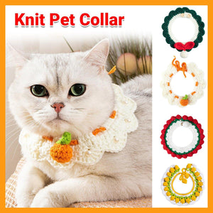 Cat Collar Handmade Knit Neck Dog Collar Adjustable Neck Kitten Necklace