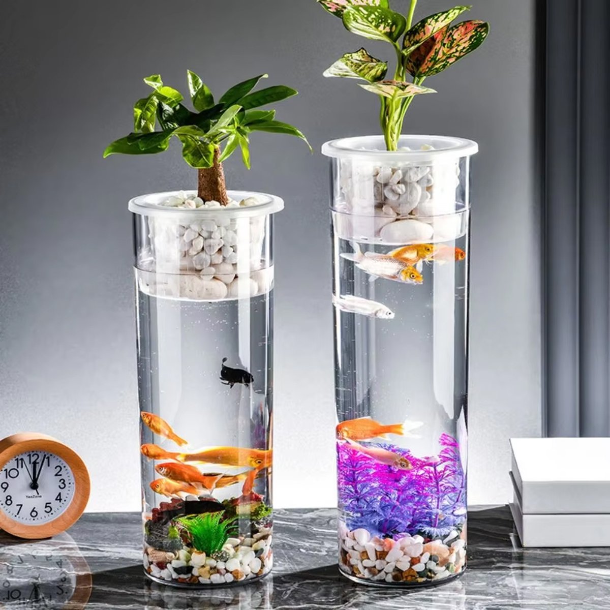 Hydroponic Plant Vase Fish Tank for Home Decor