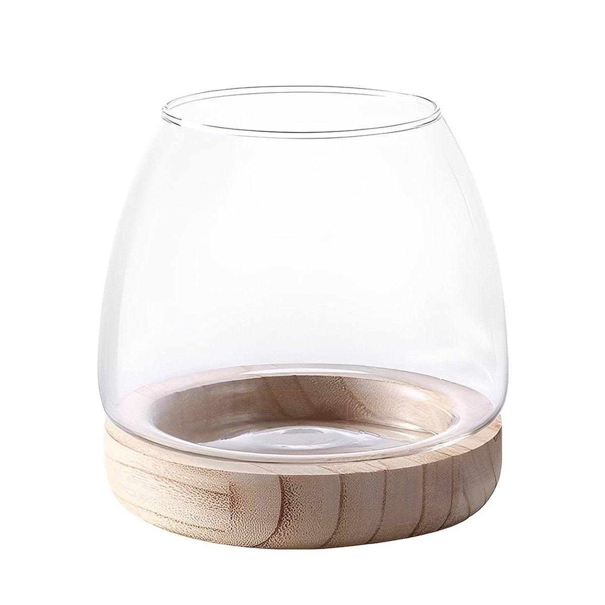 Elegant Small Aquarium with Wooden Tray