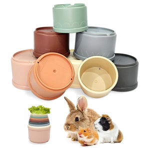 8 Pcs Interactive Bunny Nesting Cups Set for Small Animals Enrichment Play Toys