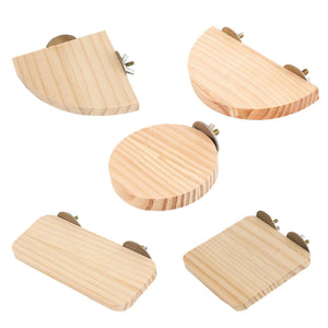 Natural Wooden Pet Platform Set – 5 Styles for Hamster Cage Customization