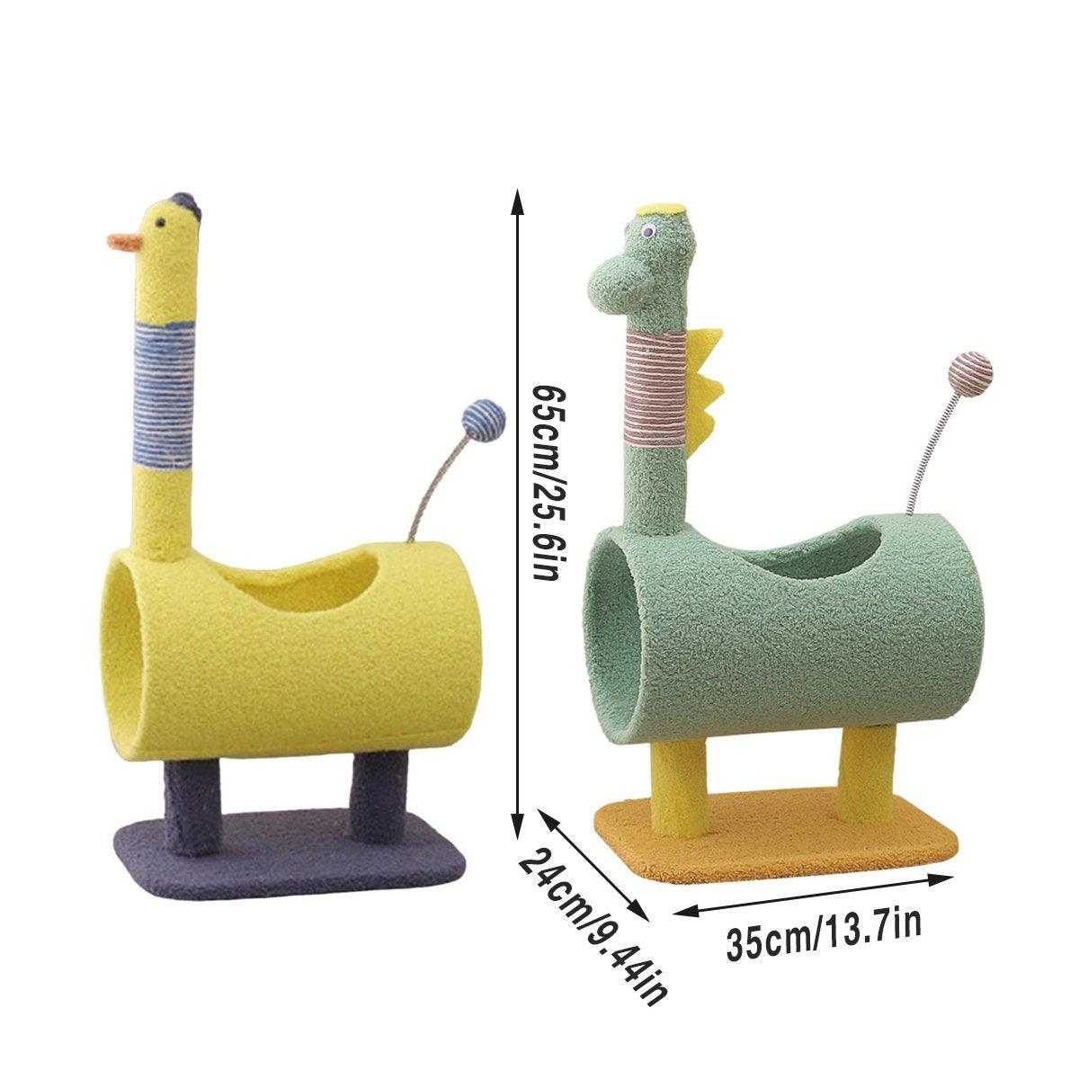 Durable Sisal Cat Climbing Frame Duck & Dinosaur Shapes