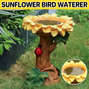 Resin Gardening Ornaments Sunflower Bird Drinker Sunflower Crafts Ornaments