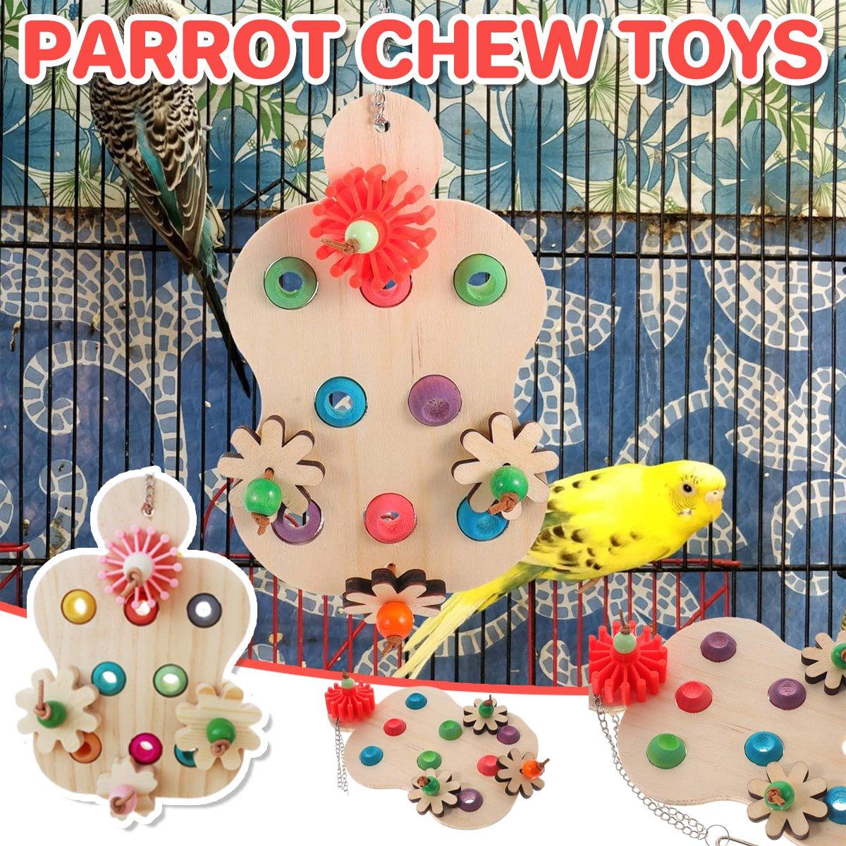 Parrot Supplies Bird Toys Wooden Educational Interactive Toys