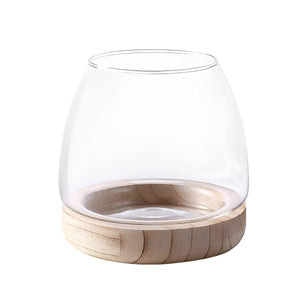 Elegant Small Aquarium with Wooden Tray