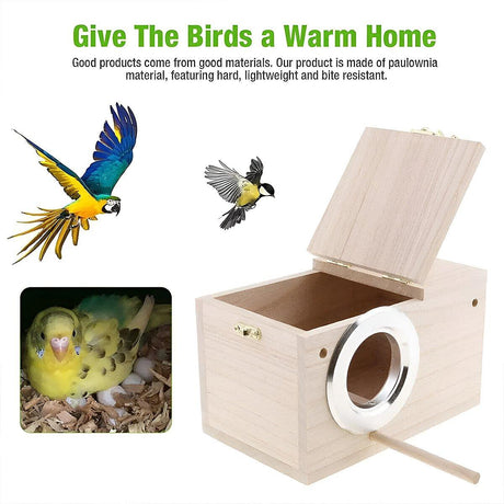 Wooden Bird Breeding Nest Box Bird House