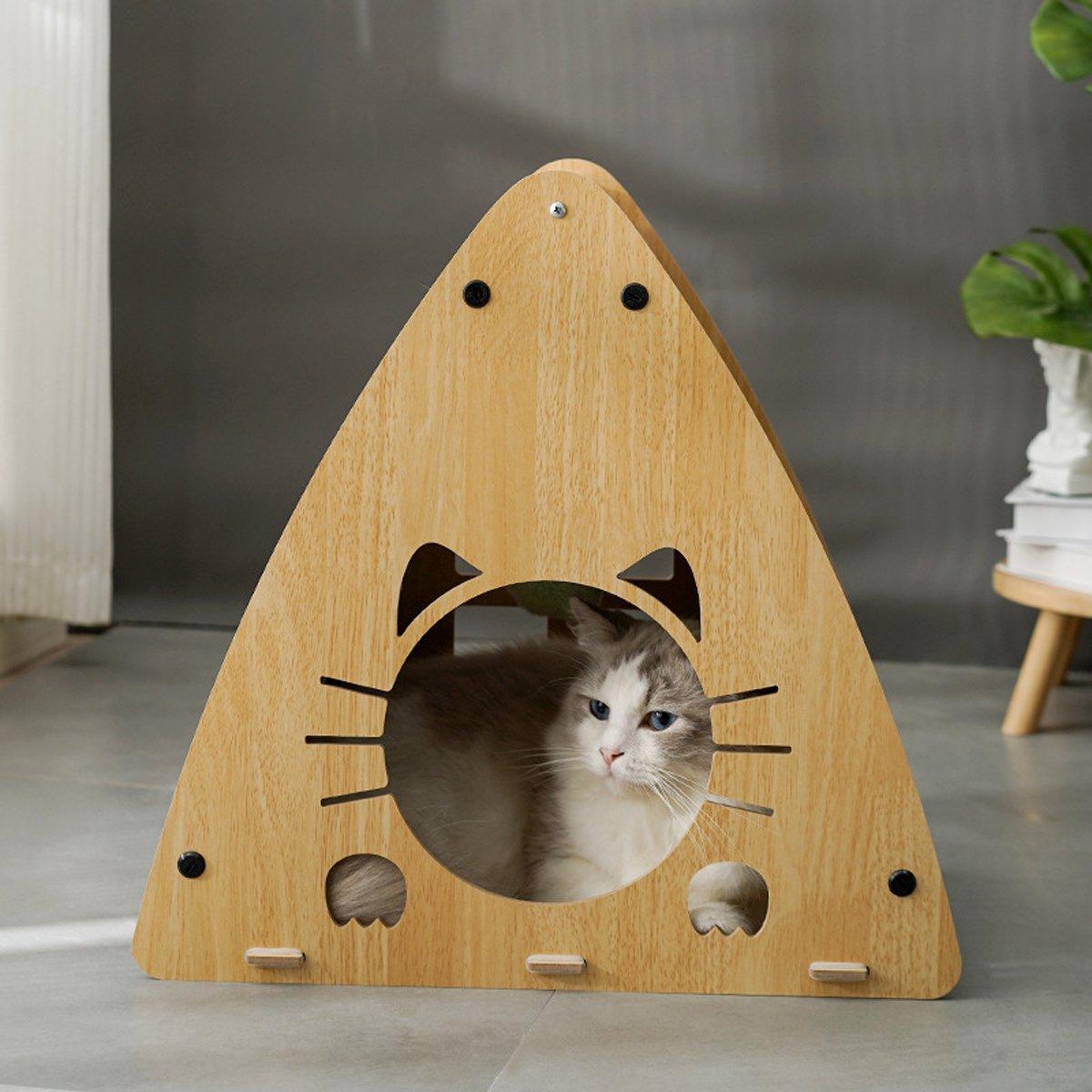 Wooden Triangle Cat Scratching Board Cat Nest 2in1 Claw Sharpening Cat Toys