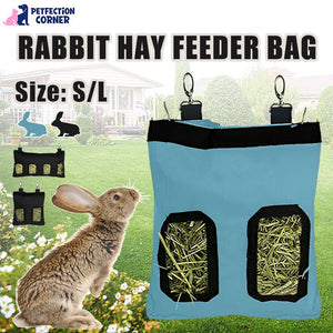 XS/XL Rabbit & Rat Hay Feeder Pouch - Hanging Pet Food Storage for Slow Feeding