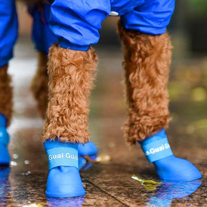 Cartoon Boots Pet Rain Boots Waterproof Non-slip Wear-resistant Dog Shoes