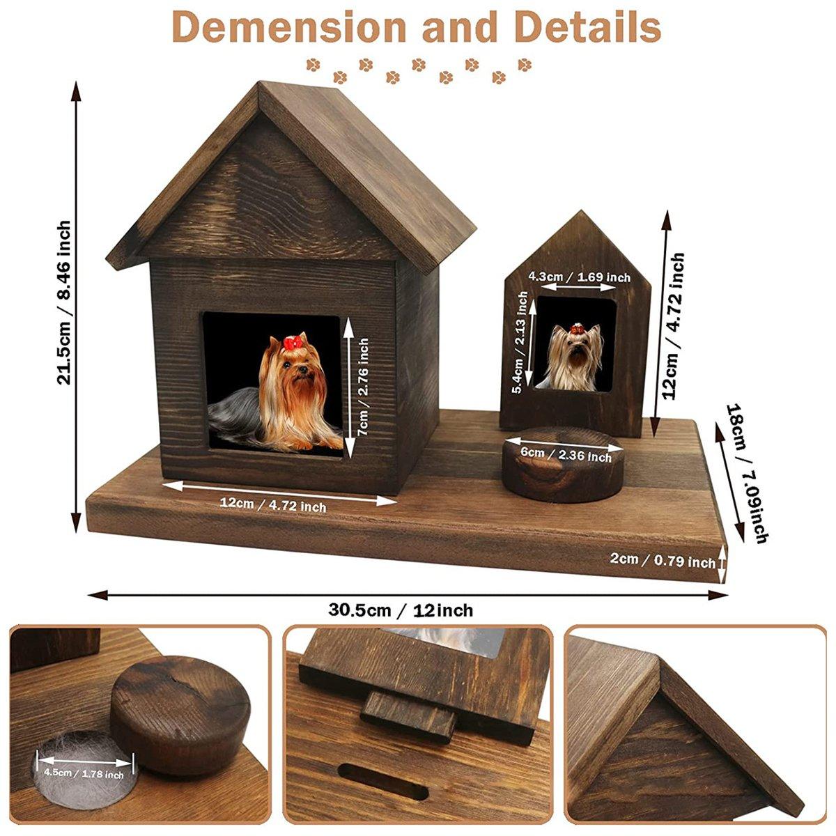 Pet House Urns Dog Cat Ashes Urn with Photo Frame