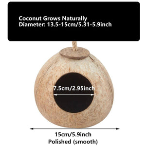 Natural Coconut Shell Bird Nest Safe & Cozy Bird House