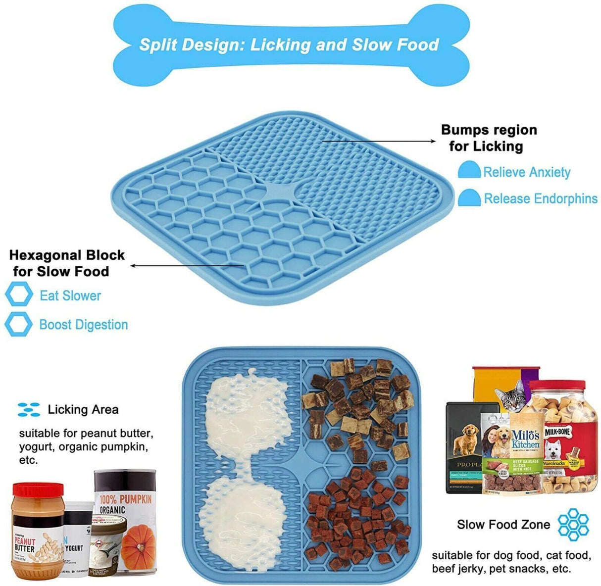 Silicone Pet Feeding Mat Slow Food Pads Dog Licking Pad Dispenser Plate