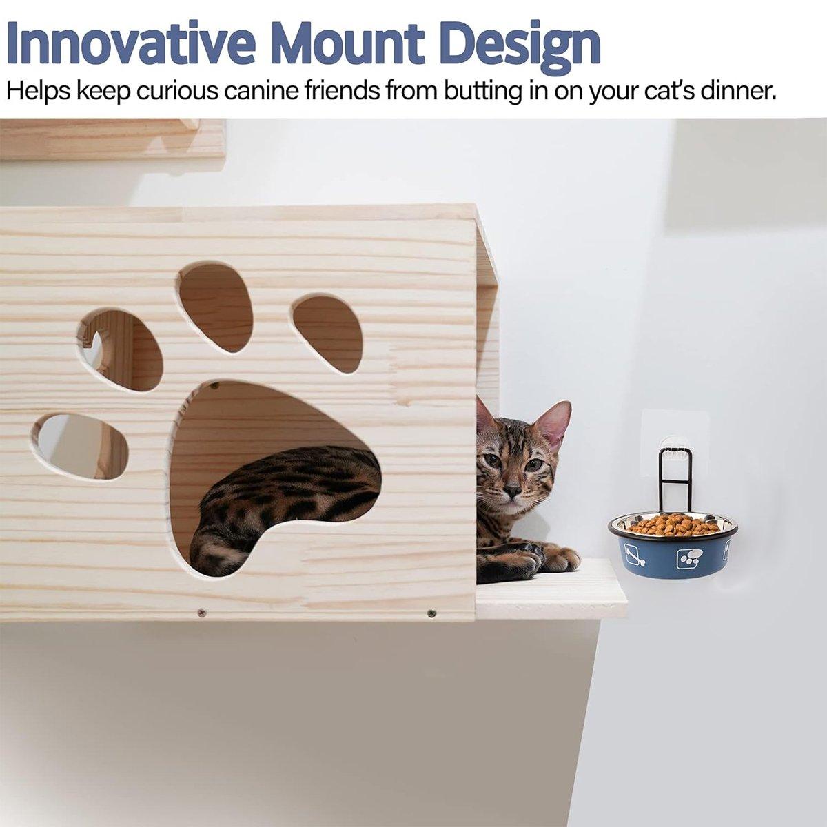 Wall-Mounted Stainless Steel Pet Bowl for Cats and Small Dogs Durable & Stylish