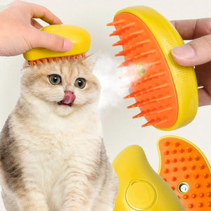 3-in-1 Steamy Pet Brush - Electric Spray Brush for Cats and Dogs