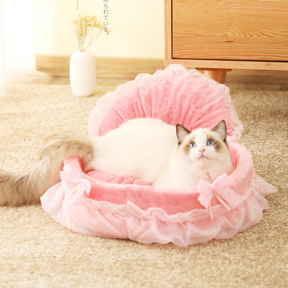 Soft Princess Pet Bed Elegant Lace Design for Cats & Small Dogs