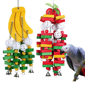 Interactive Colorful Wooden Parrot Toy Set