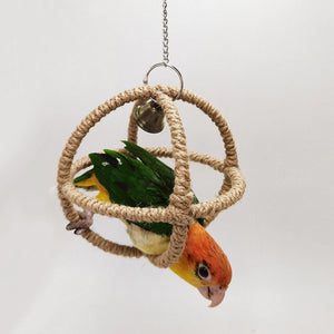 Parrot Toy Bite Exquisite Ball Ring Hemp Rope Bird Toy Ring Swing Pet Toy Bird Bite Supplies