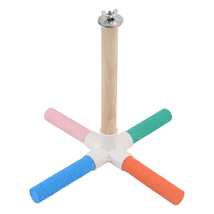 Colourful Parrot Toy Bird Stand for Claw Grinding and Play