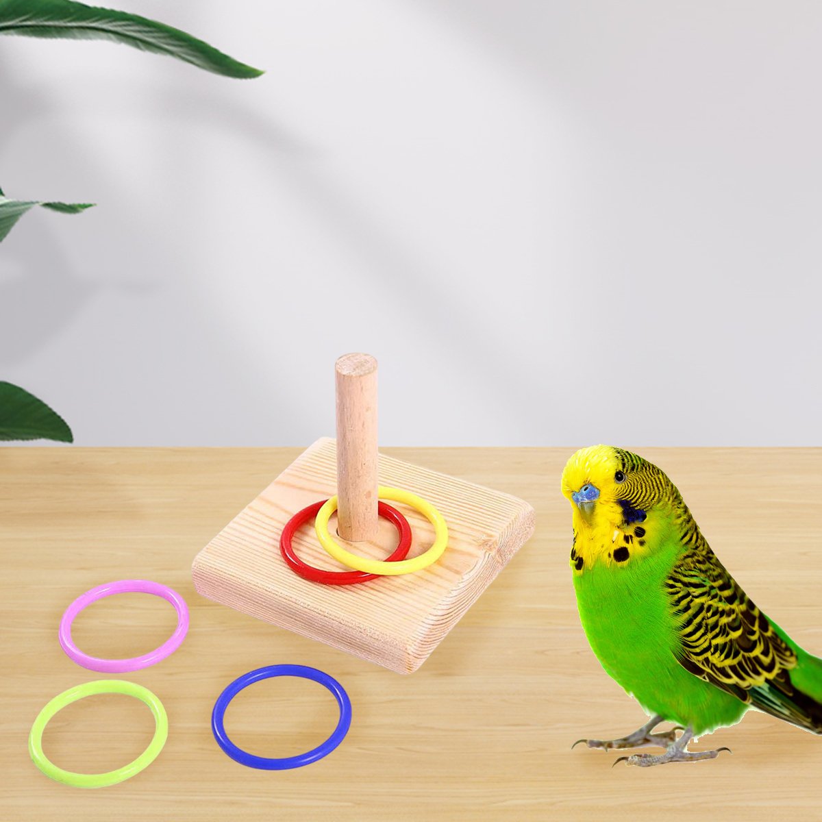 Parrot Chew Toys Interactive Bird Training Rings Set Pet Bird Intelligence Toys