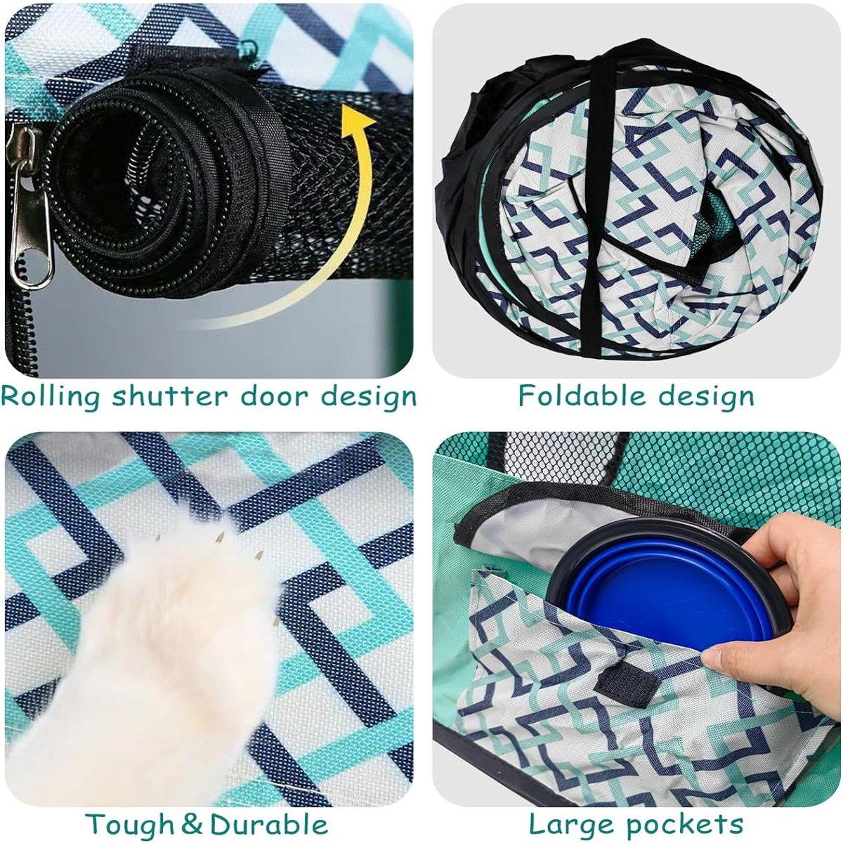 Foldable Cat Dog Kennel Pet Delivery Cage Portable Pet Fence Tent for Home