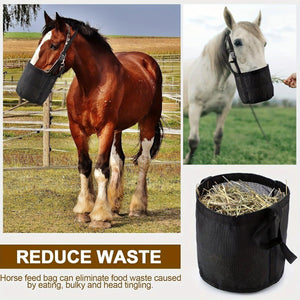 Durable Adjustable Horse Feeding Bag Slow Feed Hay Bag for Travel & Daily Use