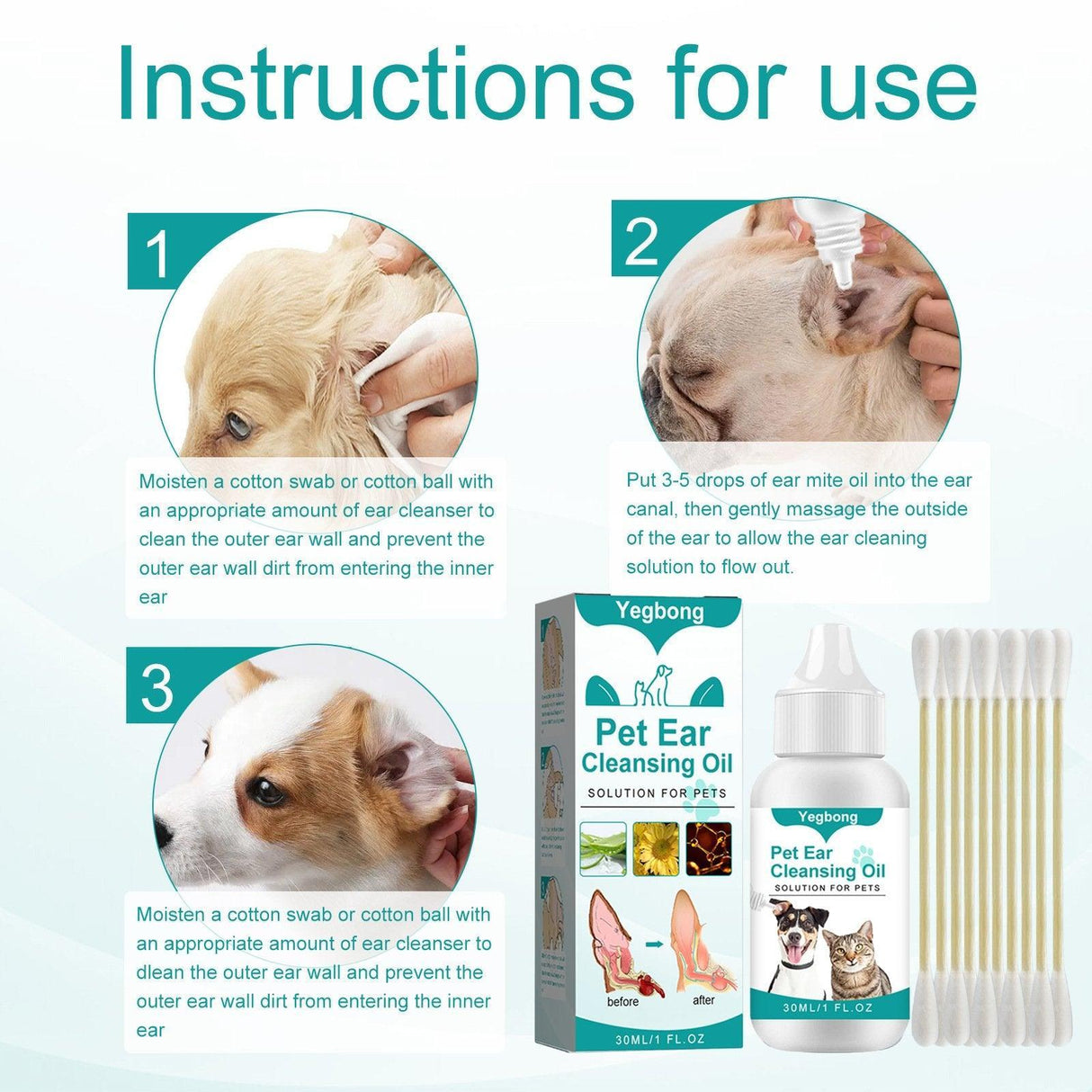 Pet Ear Cleaning Oil Cats And Dogs Ear Cleaning Ear Cleaning Ear Cleaning Oil