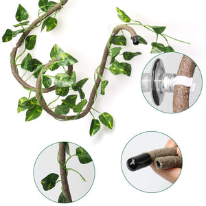 Reptile Climbing Branch with Suction Cups Realistic Jungle Decor for Terrariums