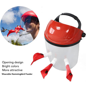 Interactive Hands-Free Hummingbird Feeder Helmet