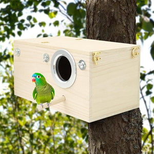 Right Opening Wooden Breeding Box for Small Birds Durable & Spacious