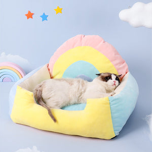 Rainbow Cat Sofa Semi-closed Four Seasons Cat Bed Mat Kennel Pet Supplies