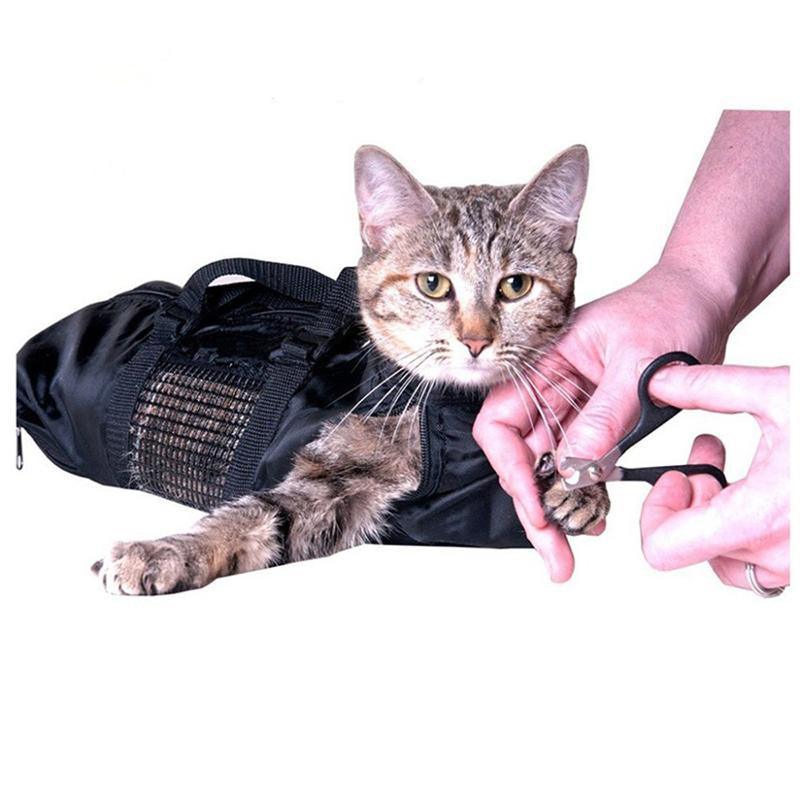 Cat Grooming Restraint Bag Pet Bath Wash Bags Black