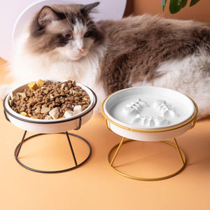 Ceramic Cat Bowl Slow Feeder Pet Food Tray for Cats and Dogs Non Slip Design