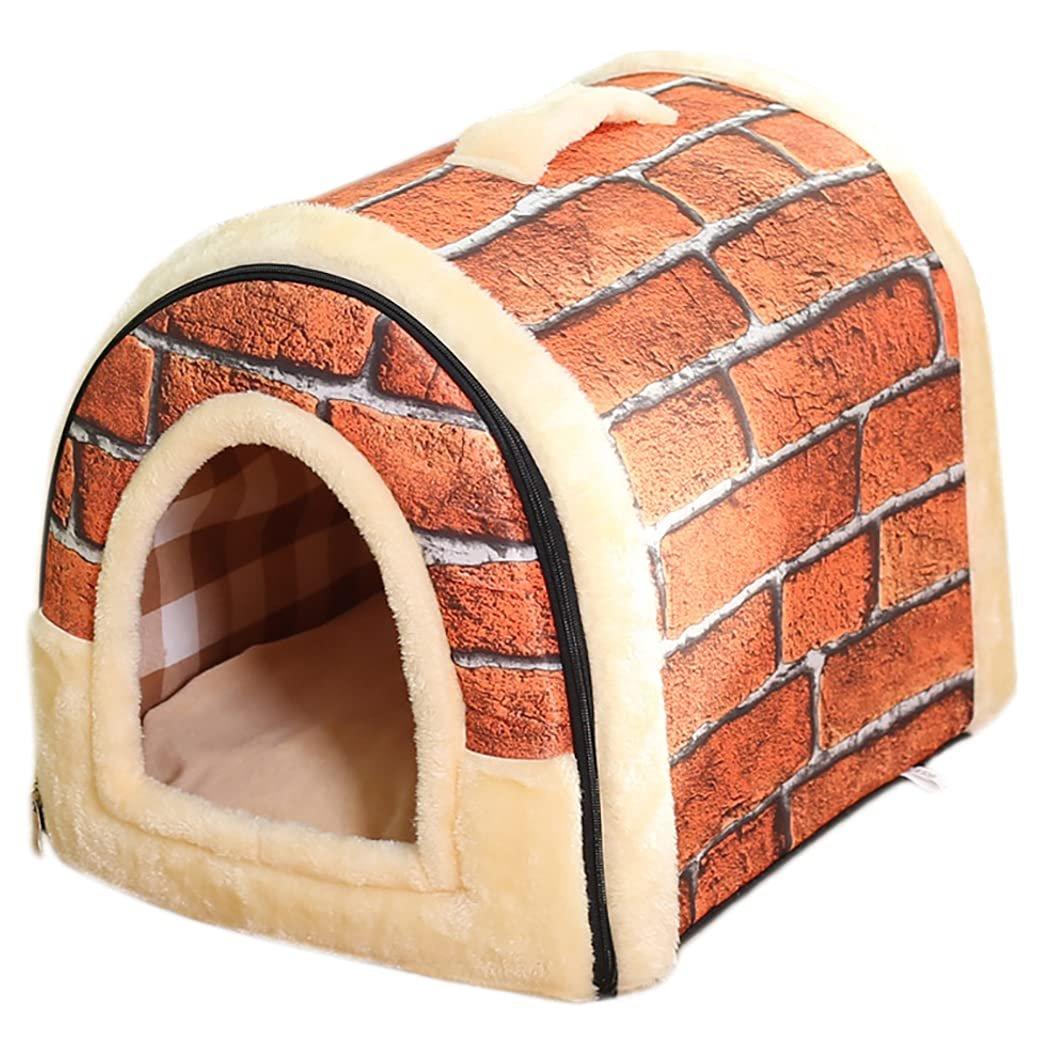 Pet Dog House Kennel Soft Igloo Beds Cave Cat Puppy Bed Doggy Warm Cushion Fold