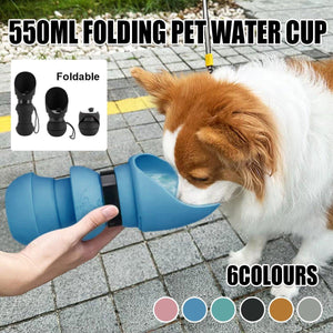 550ml Dog Outdoor Water Cup Pet Travel Kettle Pet Out Folding Water Cup