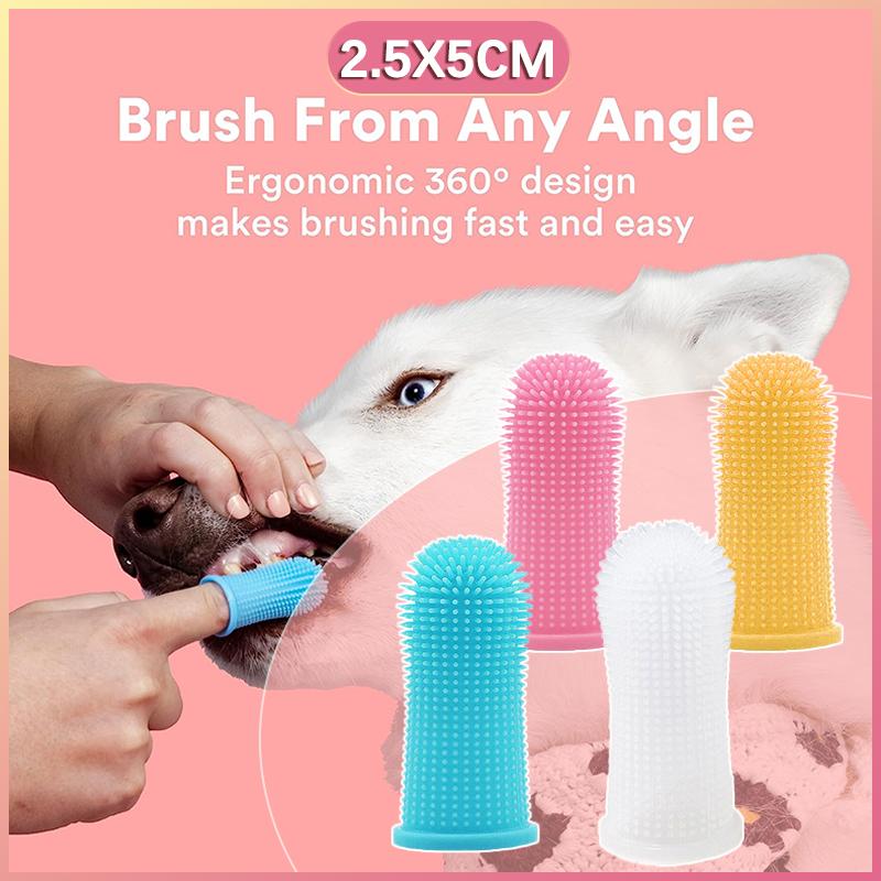 Dog Cat Super Soft Pet Finger Toothbrush Teeth Silicone Brush Care Cleaning