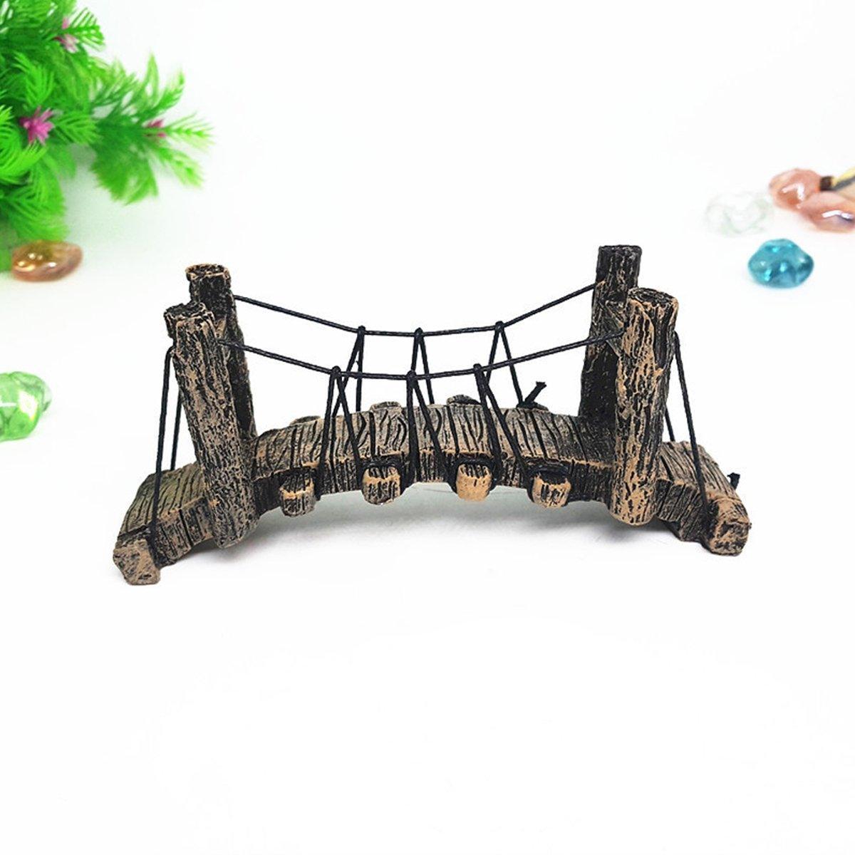 Resin Bridge Aquarium Decoration - Realistic Fish Tank Ornament