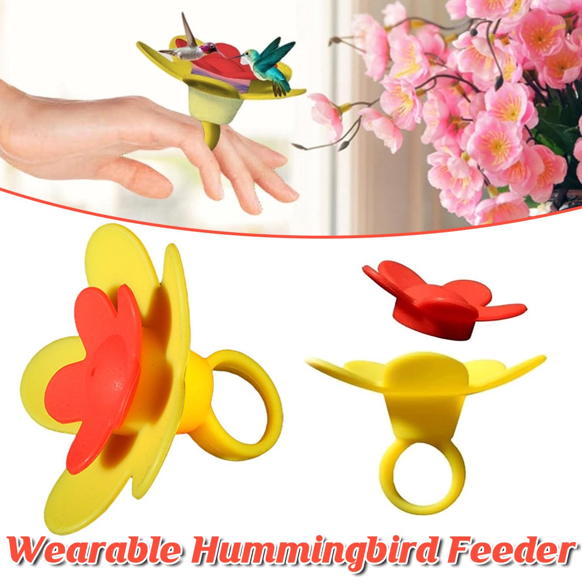 Wearable Hummingbird Feeder Ring for Close-Up Bird Feeding