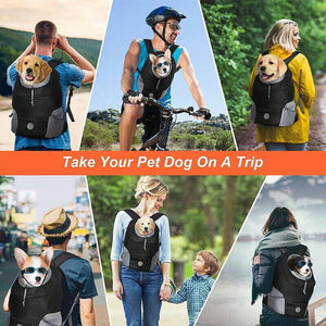 Dog Front Carrier Backpack Puppy Travel Mesh Pet Dog Carrier Backpack Black